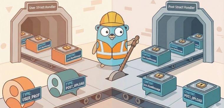 Go Gopher routing data packets based on their type labels